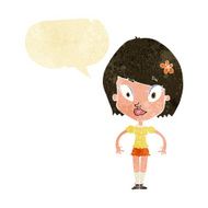 cartoon pretty woman with speech bubble N9