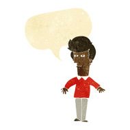 cartoon suspicious man with speech bubble N2