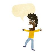 cartoon terrified man with speech bubble N10