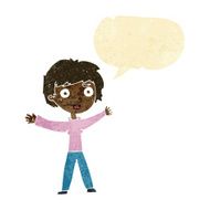 cartoon woman waving arms with speech bubble N2