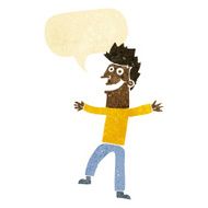 cartoon happy man with speech bubble N22