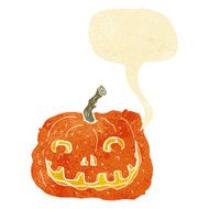 cartoon pumpkin with speech bubble N3
