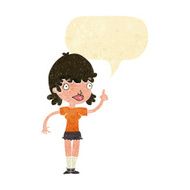 cartoon woman with idea speech bubble N12