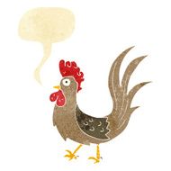 cartoon cockerel with speech bubble N3