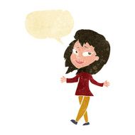 stress free woman cartoon with speech bubble N2