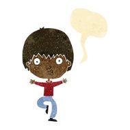 cartoon excited boy with speech bubble N8