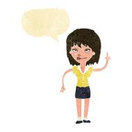 cartoon woman with idea speech bubble N13