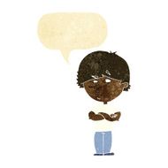 cartoon suspicious man with speech bubble N3