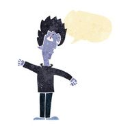 cartoon vampire man with speech bubble N8