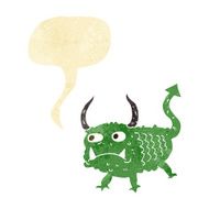 cartoon little demon with speech bubble N3