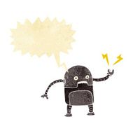 funny cartoon robot with speech bubble N6