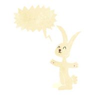 cartoon rabbit with speech bubble N7