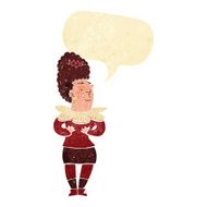cartoon aristocratic woman with speech bubble N2