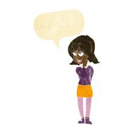 cartoon annoyed woman with speech bubble N10