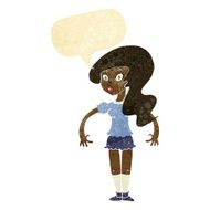 cartoon pretty woman with speech bubble N11