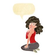cartoon woman posing with speech bubble N2