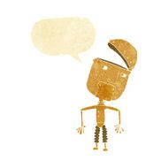 cartoon funny robot with speech bubble N9