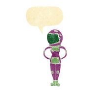 cartoon female astronaut with speech bubble N3