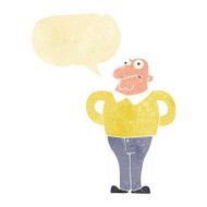 cartoon worried man with speech bubble N12