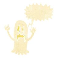 cartoon spooky ghost with speech bubble N4