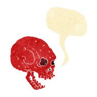 cartoon spooky skull with speech bubble N16