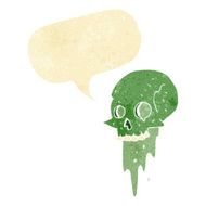 gross halloween skull cartoon with speech bubble N2