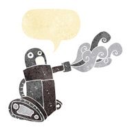 cartoon tank robot with speech bubble N2