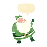 funny waving santa claus cartoon with speech bubble N3