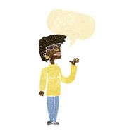 cartoon woman wearing spectacles with speech bubble N3