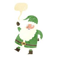 funny waving santa claus cartoon with speech bubble N4