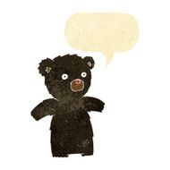cartoon black bear with speech bubble N9