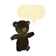 cartoon black bear with speech bubble N10