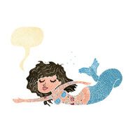 cartoon mermaid covered in tattoos with speech bubble N2