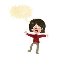 cartoon unhappy person with speech bubble N2