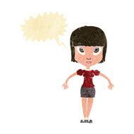 cartoon pretty woman with speech bubble N12