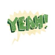 cartoon yeah! shout with speech bubble