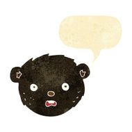 cartoon black bear face with speech bubble N2