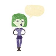 cartoon vampire girl with speech bubble N16
