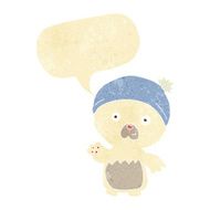 cartoon cute teddy bear in hat with speech bubble N2