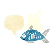 cartoon funny fish with speech bubble N3