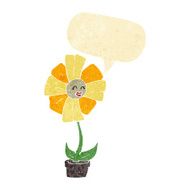 cartoon flower with speech bubble N6