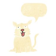 cartoon happy dog with speech bubble N11