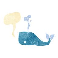 cartoon whale with speech bubble N4