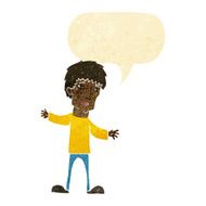 cartoon worried man with speech bubble N13