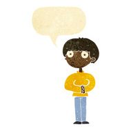 cartoon curious man with speech bubble N4