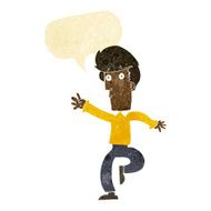 cartoon rushing man with speech bubble