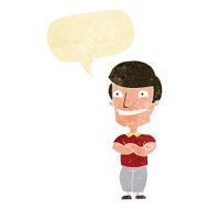 cartoon grinning man with speech bubble N11