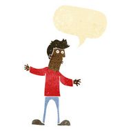 cartoon curious man with speech bubble N5