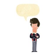 cartoon bored man with speech bubble N5
