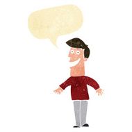 cartoon grinning man with speech bubble N12